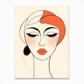 Woman Head -Minimal Illustration Toile