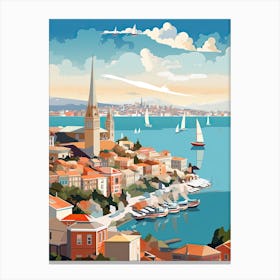 Istanbul, Turkey, Geometric Illustration 4 Canvas Print