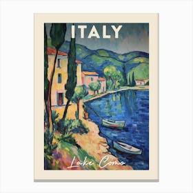 Lake Como Italy 4 Fauvist Painting  Travel Poster Canvas Print