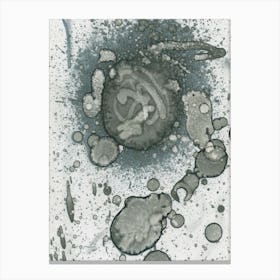 Alcohol Ink Abstraction Gray Space 1 Canvas Print