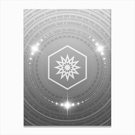 Geometric Glyph in White and Silver with Sparkle Array n.0212 Canvas Print