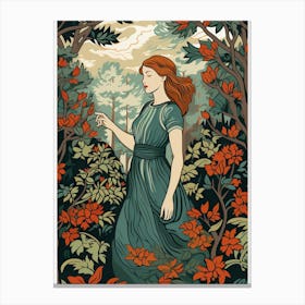 Girl In The Woods Canvas Print