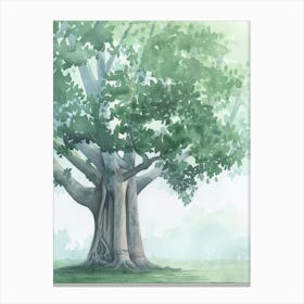 Banyan Tree Atmospheric Watercolour Painting 3 Canvas Print