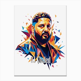 Dj Khaled 01 Portrait Music Icon Style WPAP Pop Art Canvas Print