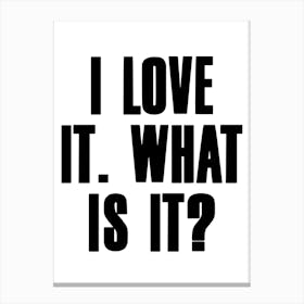 Love It What Is It Canvas Print