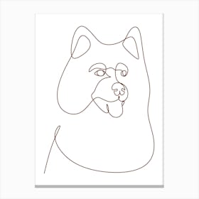 Samoyed Monoline Drawing Line Art Stampe su tela