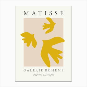Matisse Abstract Birds Yellow Canvas Print