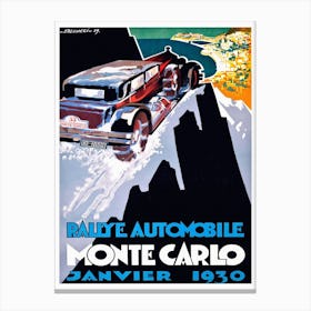 1930 Monaco Rallye Monte Carlo Canvas Print