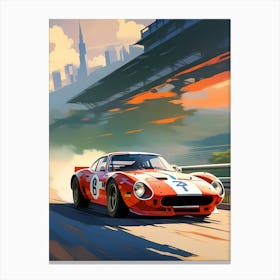 Race Car On A Track Canvas Print
