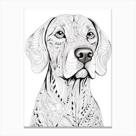 Rhodesian Ridgeback Dog, Line Drawing 2 Canvas Print