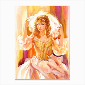 Gold Gouache Illustration Beauty Canvas Print