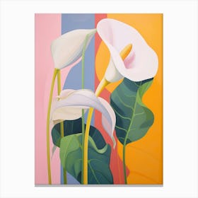 Calla Lily 1 Hilma Af Klint Inspired Pastel Flower Painting Canvas Print