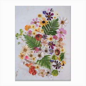 Floral And Fern Canvas Print