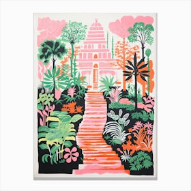 Jardin Botanico De Rio De Janeiro Gardens Abstract Riso Style 3 Canvas Print