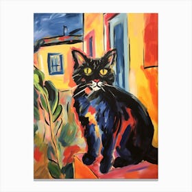 Painting Of A Cat In Gozo Malta 1 Canvas Print