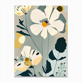 Matilija Poppy Wildflower Modern Muted Colours Canvas Print
