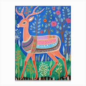 Maximalist Animal Painting Gazelle 1 Canvas Print