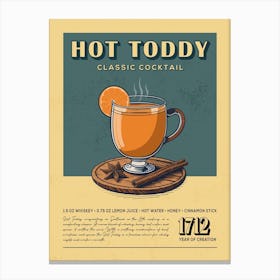 Hot Toddy Cocktail Canvas Print