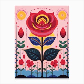 Flower Motif Painting Rose 3 Canvas Print