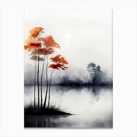 Trees By The Lake Canvas Print