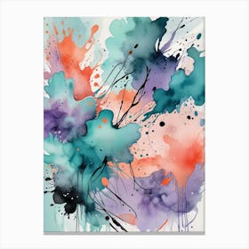 Abstract Watercolor Splashes Art Print (6) Canvas Print