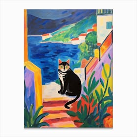 Painting Of A Cat In Dubrovnik Croatia 4 Canvas Print