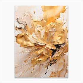 Gold Splatter Painting Canvas Print