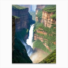 Blyde River Canyon Waterfalls, South Africa Realistic Photograph (2) Canvas Print