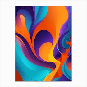 Abstract Colorful Waves Vertical Composition 16 Canvas Print