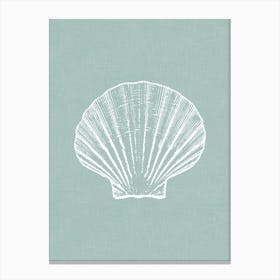 Vintage Sea Shell Silhouette In Soft Green Canvas Print