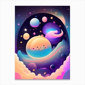 Cosmic Background Radiation Kawaii Kids Space Canvas Print