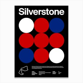 Mid Century Dark Silverstone F1 Canvas Print