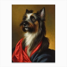 Skye Terrier Renaissance Portrait Oil Painting Canvas Print