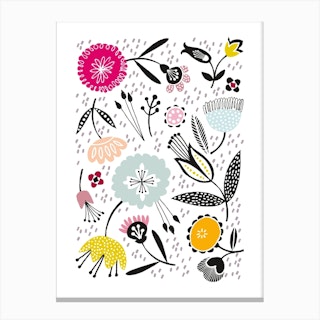 Mid Century Floral Canvas Print