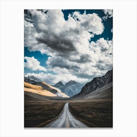 Empty Road In The Mountains Canvas Print