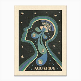 Aquarius  Zodiac Star Sign Canvas Print