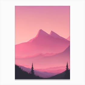 Misty Mountains Vertical Background In Pink Tone 34 Canvas Print