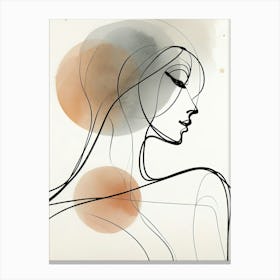 Sketched Woman Profile Canvas Print