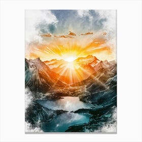 Sunrise In The Mountains 3 Canvas Print