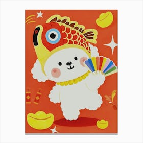 Chinese New Year with Our Bichon Frise Leinwandbild