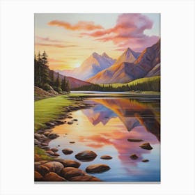 Sunset At The Lake Canvas Print