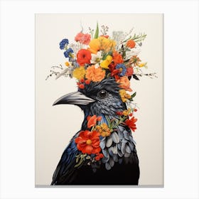 Bird With A Flower Crown Cowbird 4 Canvas Print