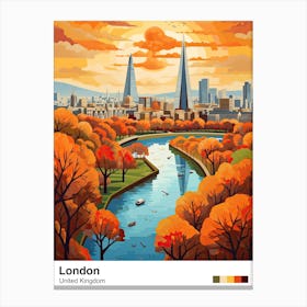 London View   Geometric Vector Illustration 2 Poster Canvas Print