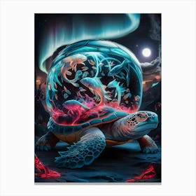 Turtle In A Glass Canvas Print