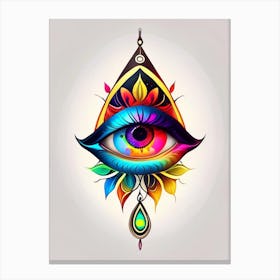 Chakra, Symbol, Third Eye Tattoo 2 Canvas Print