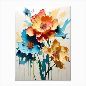 Flowers On The Wall Canvas Print