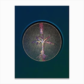Abstract Scilla Lingulata Mosaic Botanical Illustration Canvas Print