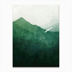 Eagle Flying Over Mountains Canvas Print