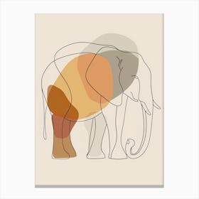 Elephant - Boho, Line Art 10 Canvas Print