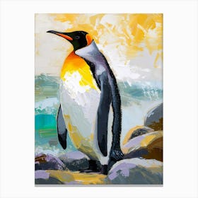King Penguin Santiago Island Colour Block Painting 3 Canvas Print